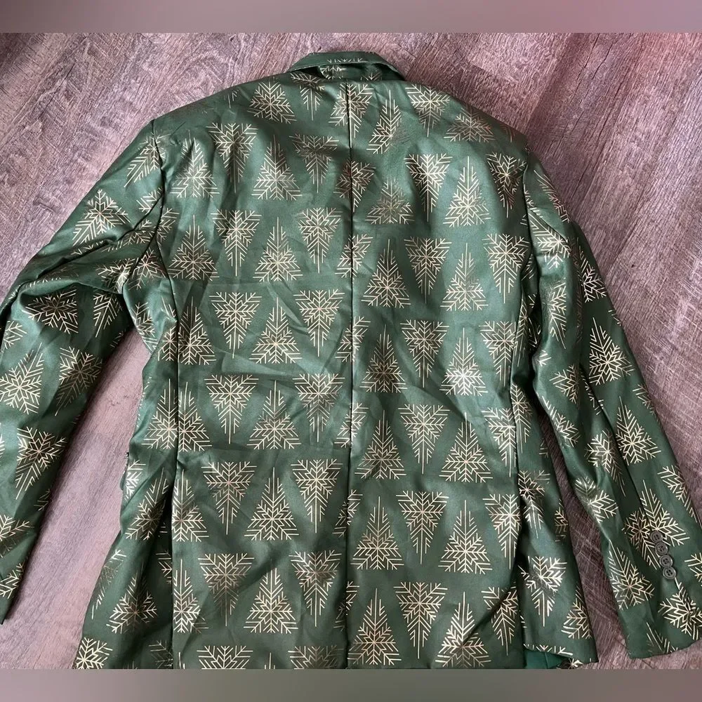 Suitmeister Holiday Snowflake Tree Blazer- Size Large